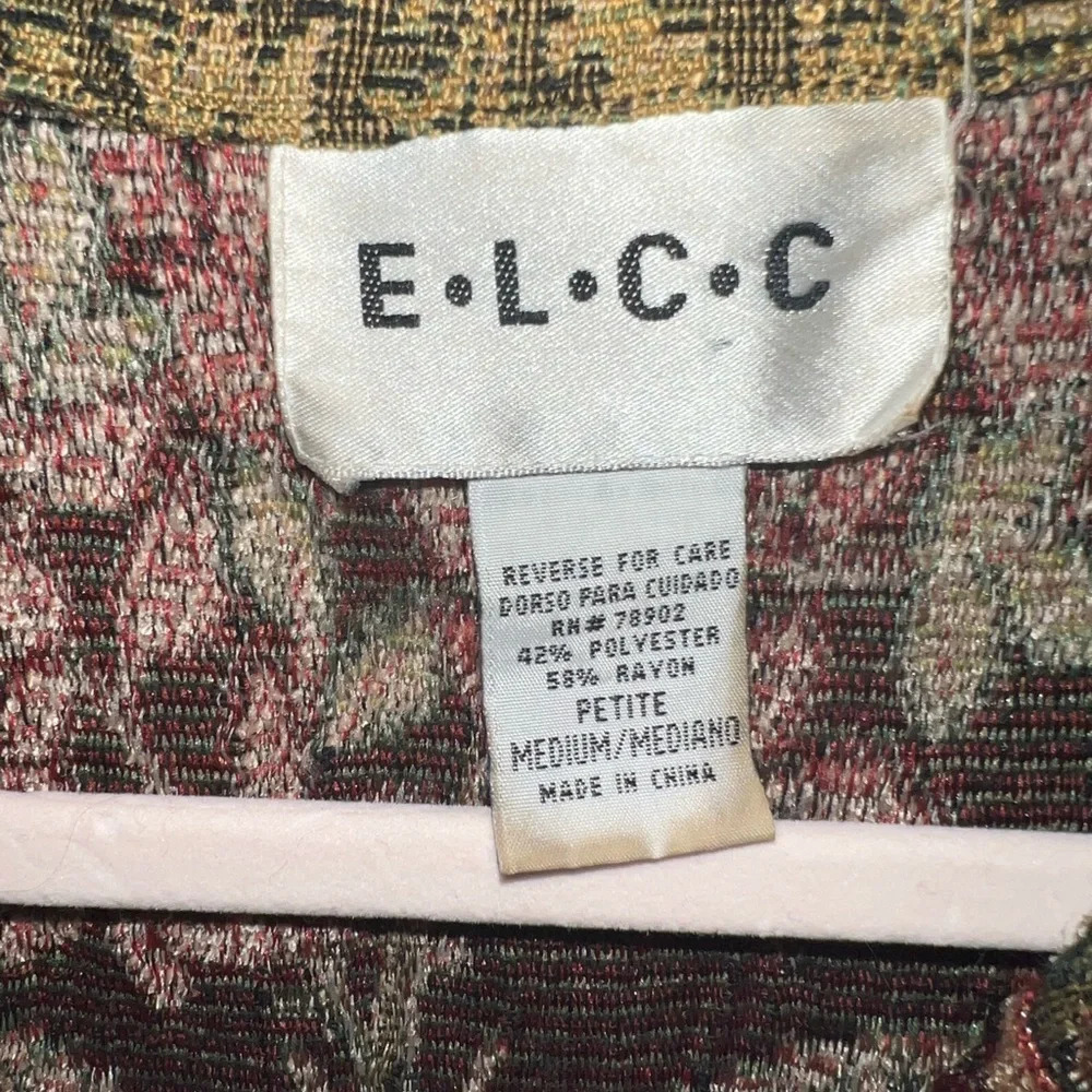E.L.C.C. Petite medium button down floral cheetah print jacket. - Picture 4 of 5